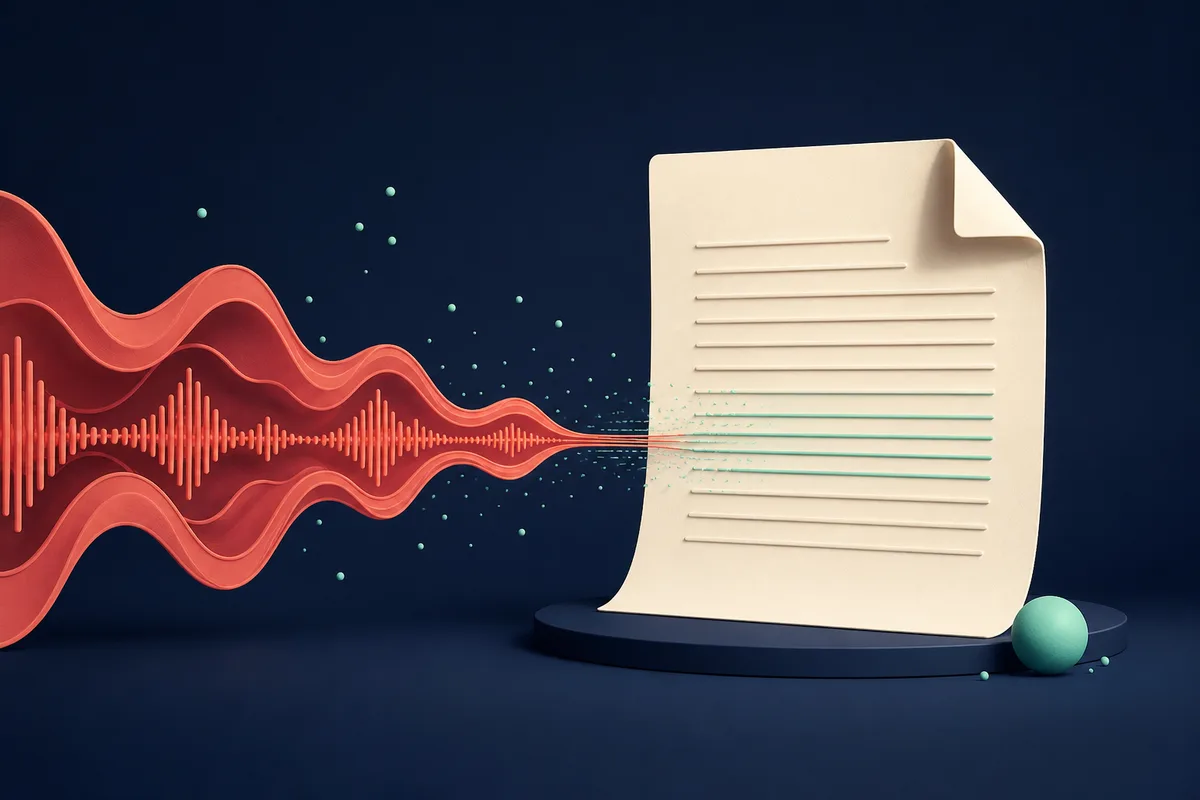 Illustration éditoriale : comment transcrire un audio en texte facilement